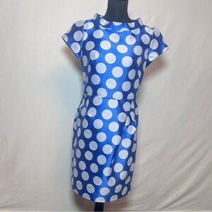 Sara Campbell Dress NWOT Polka Dot White/Blue - Size 4